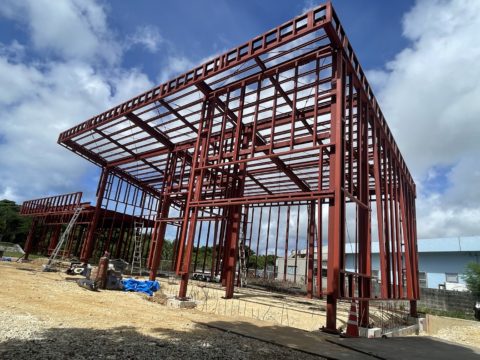 宮古島鉄骨建て方